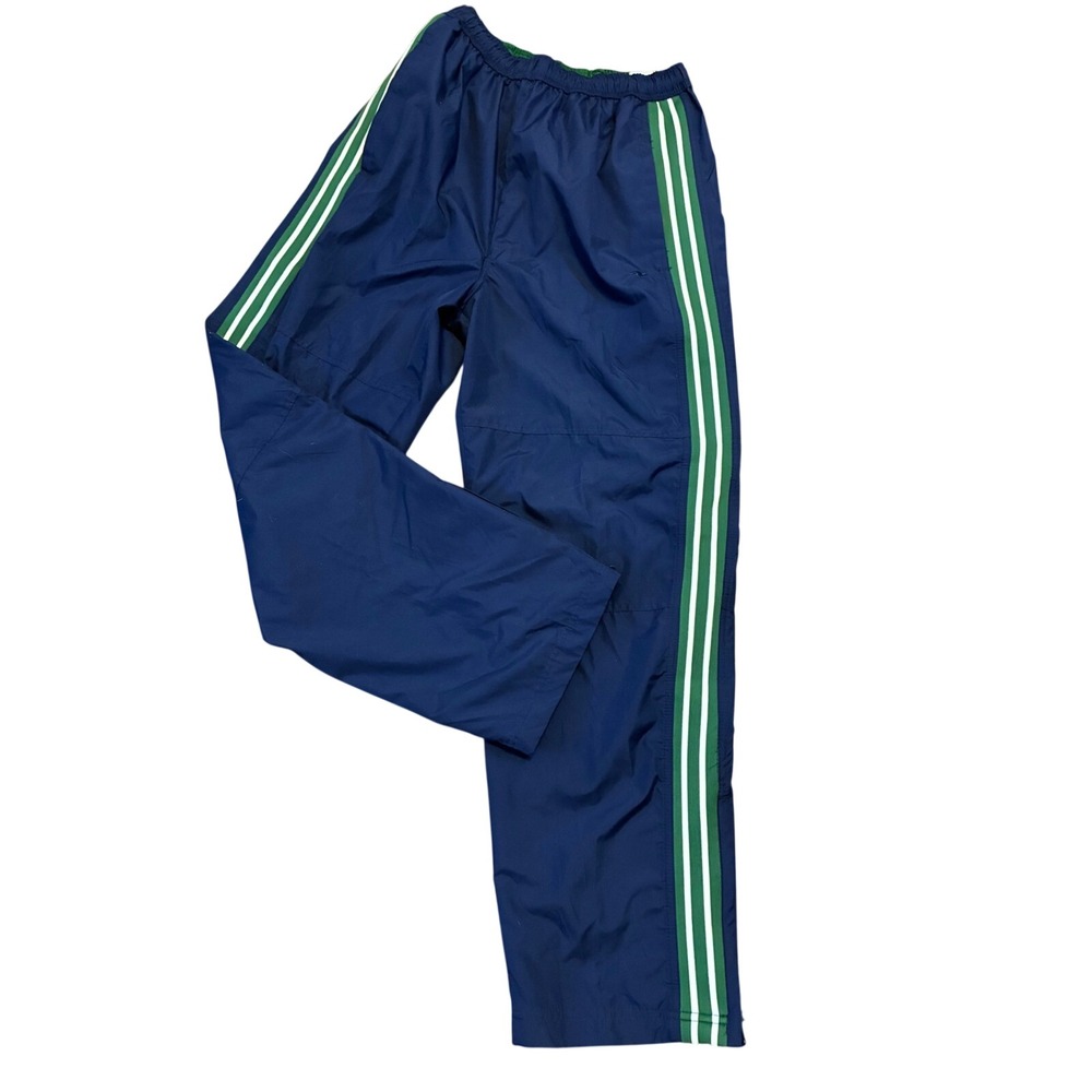 Athletic Works Mens Track Pants Deep Cobalt Blue Green Stripe Small 28/30